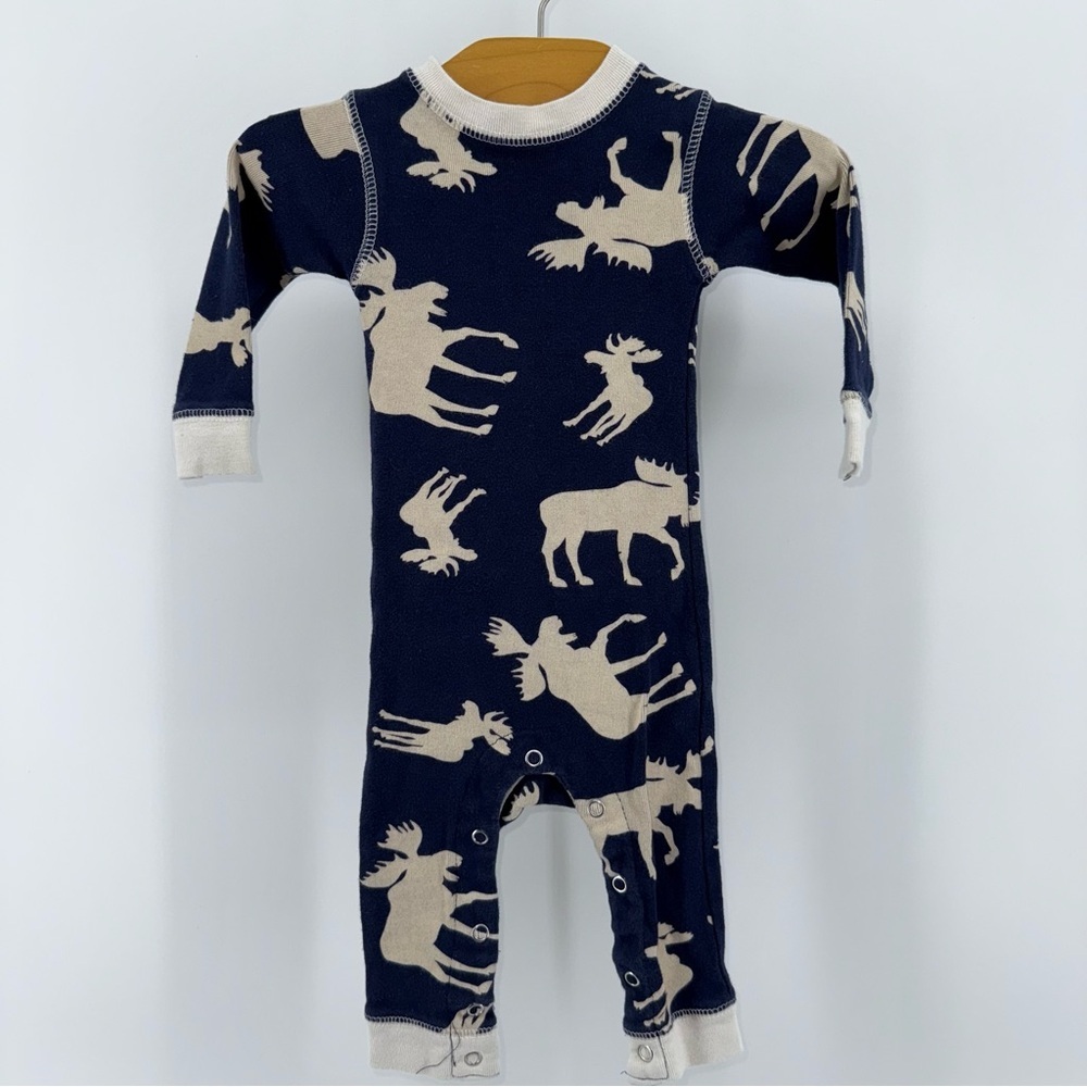 Flap Jack Blue and Tan Moose Baby Sleeper